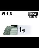 Baguettes métal d'apport TIG - INOX 308L - Ø 1,6 - Vrac 1kg
