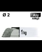 Baguettes métal d'apport TIG - ALU AlMg5 - Ø 2 - Vrac 1kg