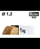Baguettes métal d'apport TIG - ACIER - Ø 1,2 - Vrac 1kg