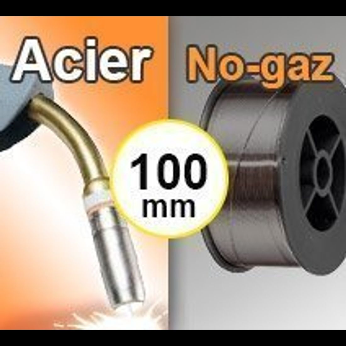Bobine de fil fourré ACIER NO-GAZ - Diamètre 100 mm