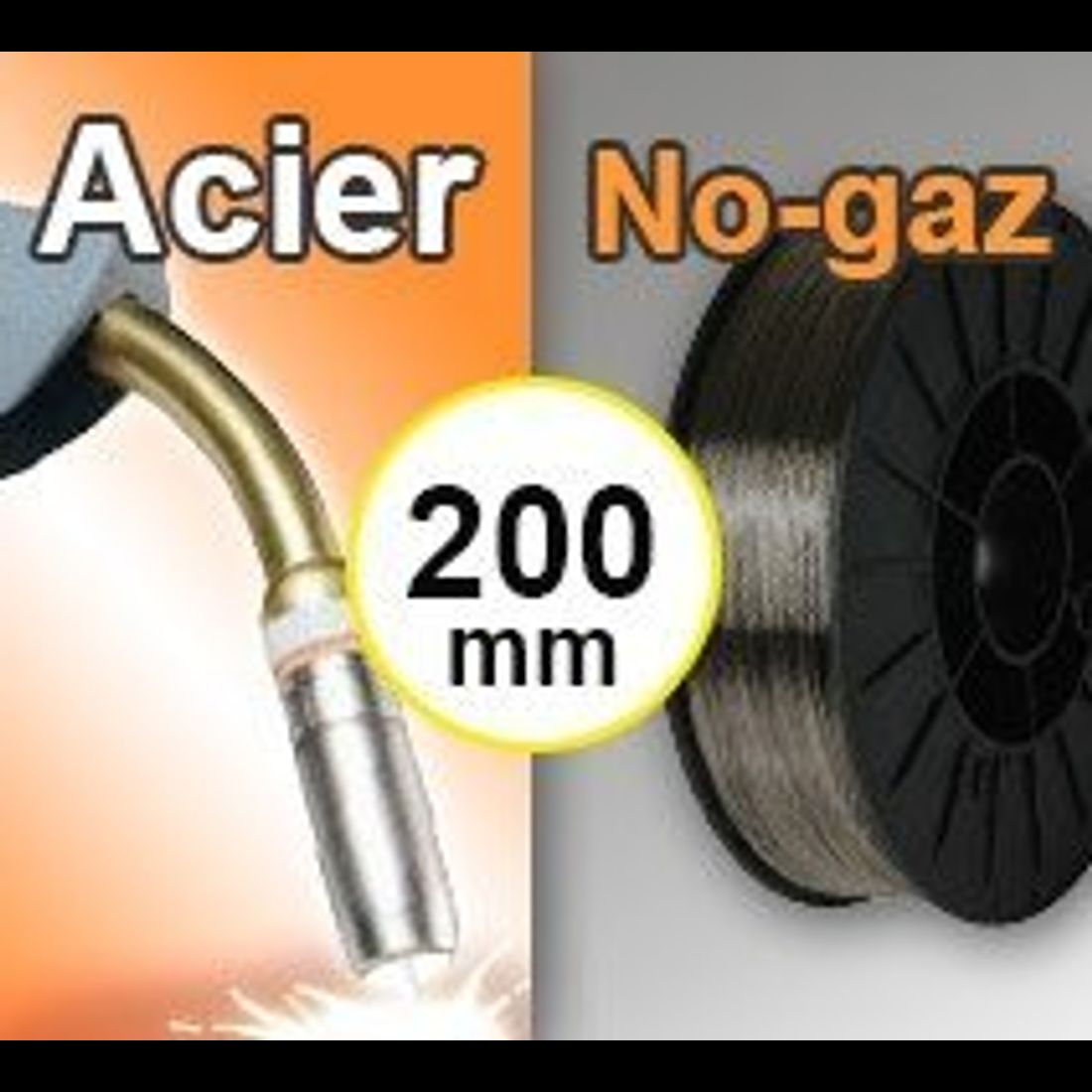 Bobine de fil fourré  ACIER  NO-GAZ- Diamètre 200 mm