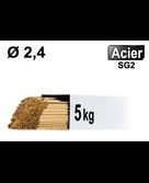 Baguettes métal d'apport TIG - ACIER - Ø 2,4 - Etui de 5kg