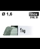 Baguettes métal d'apport TIG - INOX 316L - Ø 1,6 - Vrac 1kg