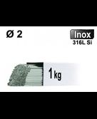 Baguettes métal d'apport TIG - INOX 316L - Ø 2 - Vrac 1kg