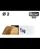 Baguettes métal d'apport TIG - ACIER - Ø 2 - Vrac 1kg