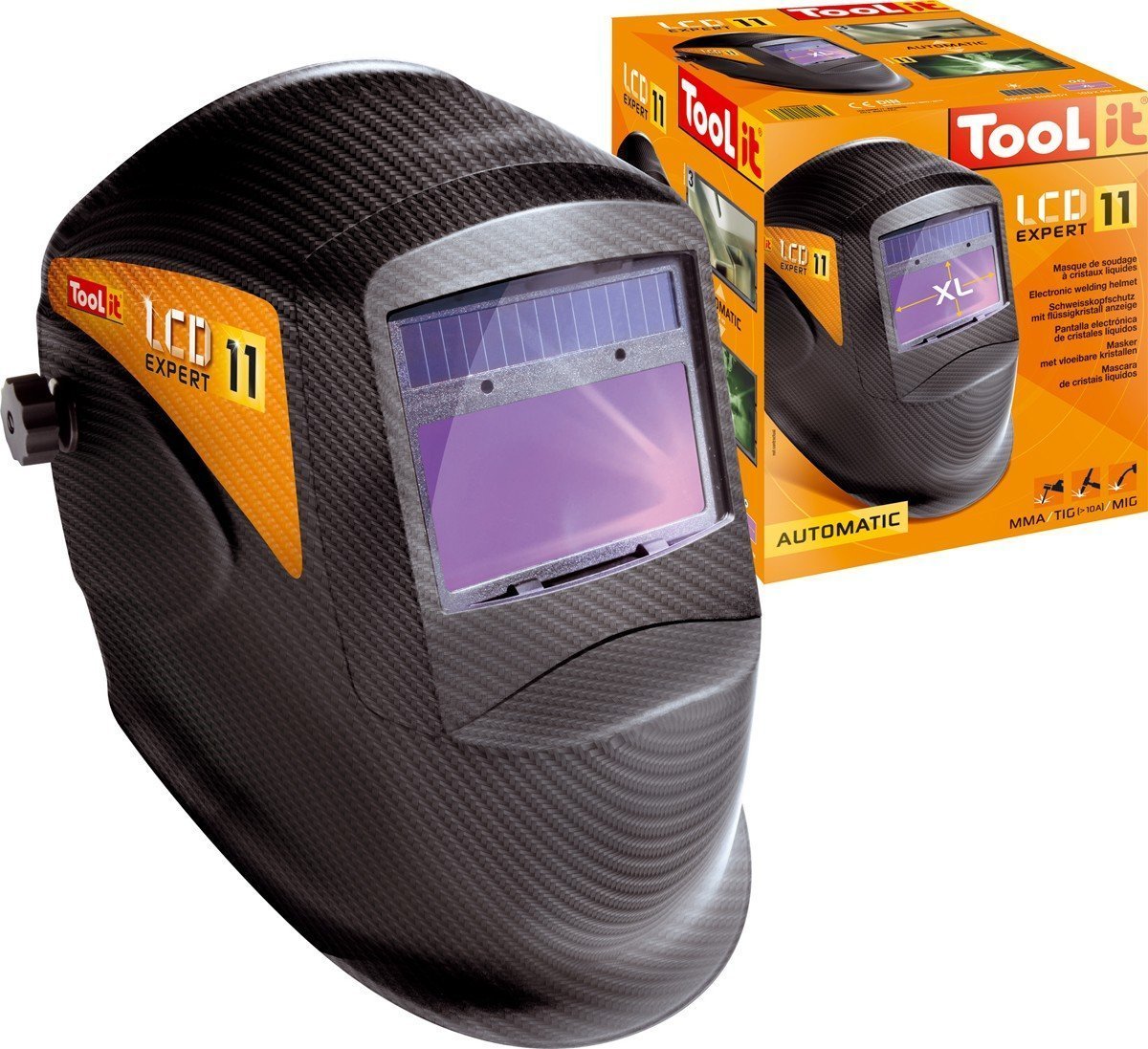 Masque de soudeur LCD EXPERT 11 TRUE COLOR  - CARBONE - TOOL IT