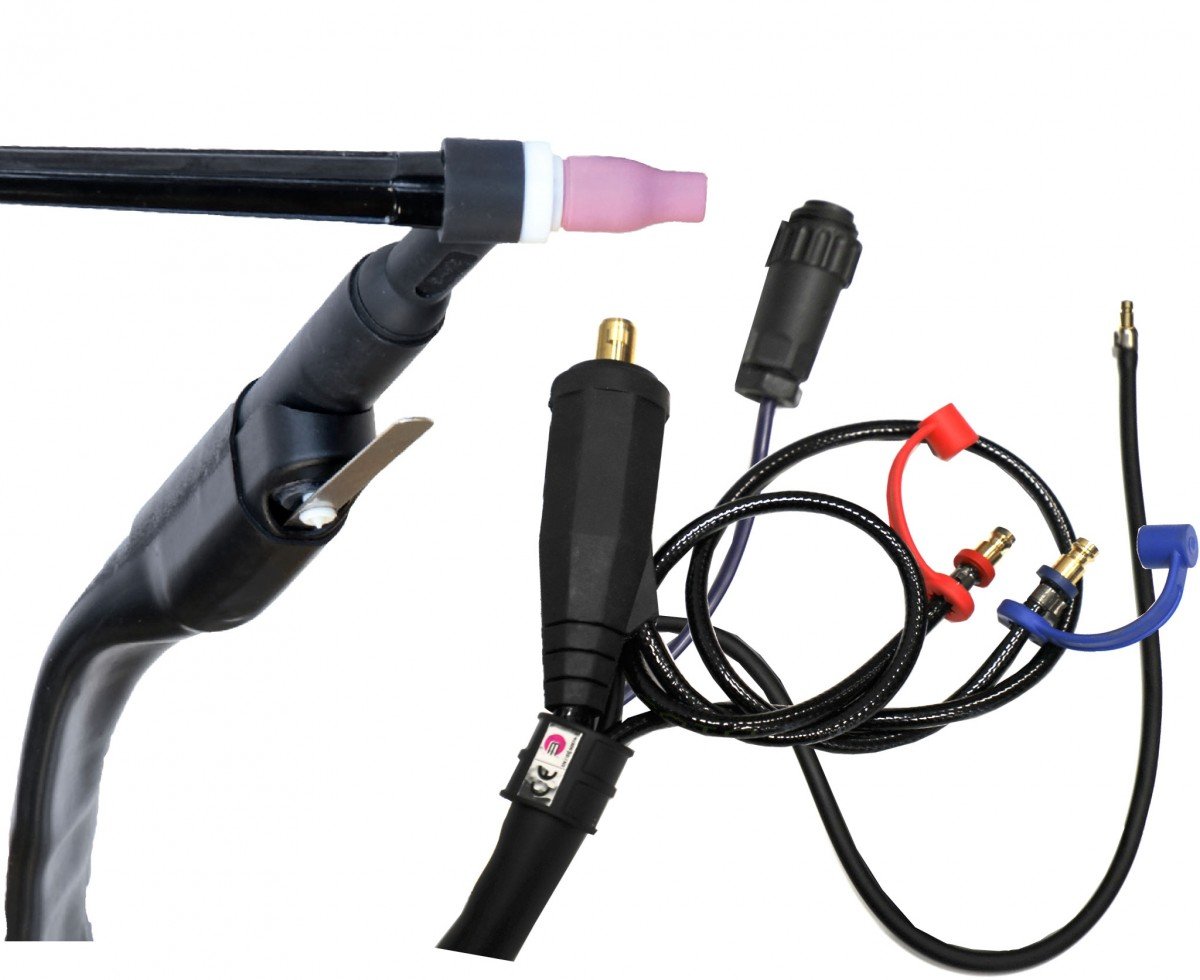 Torche TIG SR20 liquide à lamelle - 8M - connecteur 35/50 - AMPHENOL
