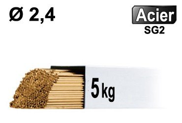 Baguettes tig acier d2.4 - 5kg