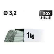 Baguettes métal d'apport TIG - INOX 316L - Ø 3,2 - Vrac 1kg