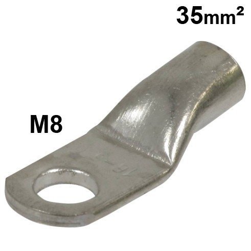 Cosse à oeil à souder et à sertir 35mm² M8 - lot de 2 pcs