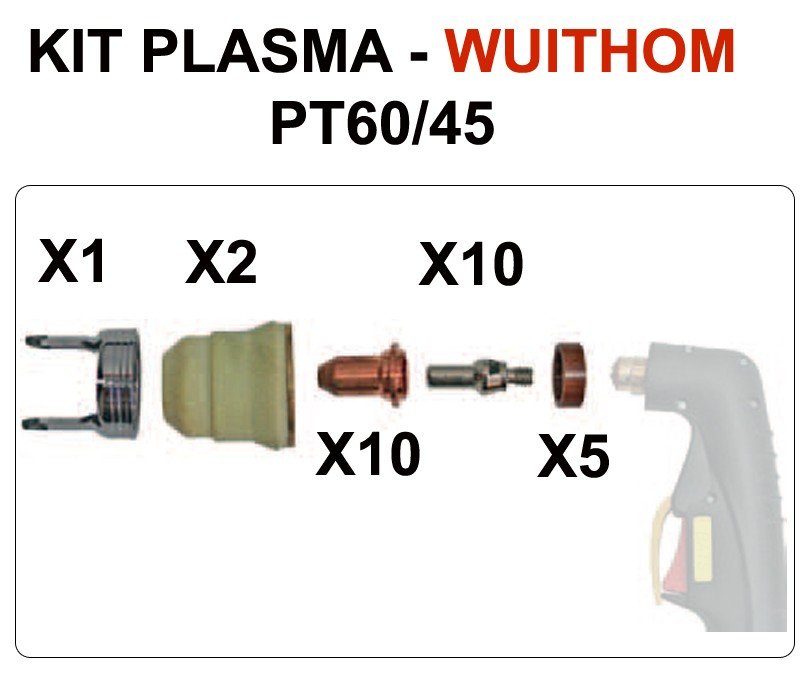 Consommables plasma pour PLASMACUT 45-COM - WUITHOM