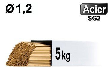 Baguettes métal d'apport TIG - ACIER - Ø 1,2 - Etui de 5kg