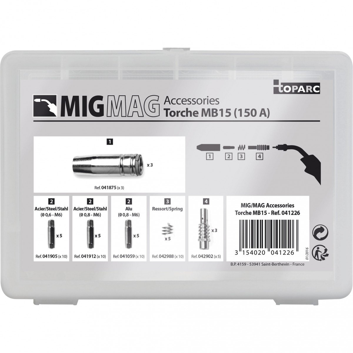 Coffret Torche MIG 150 A (MB15)