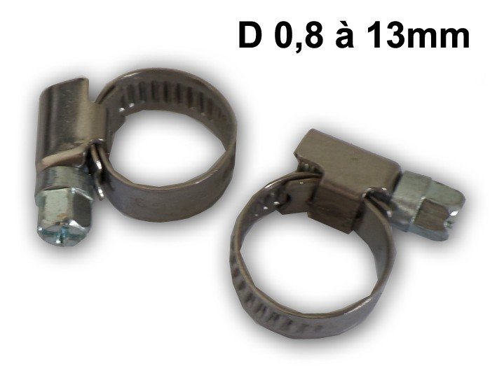 2 Colliers de serrage  -  D 8 à 13 MM