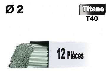12 Baguettes métal d'apport TIG - TITANE T40 - Ø 2 - Vrac