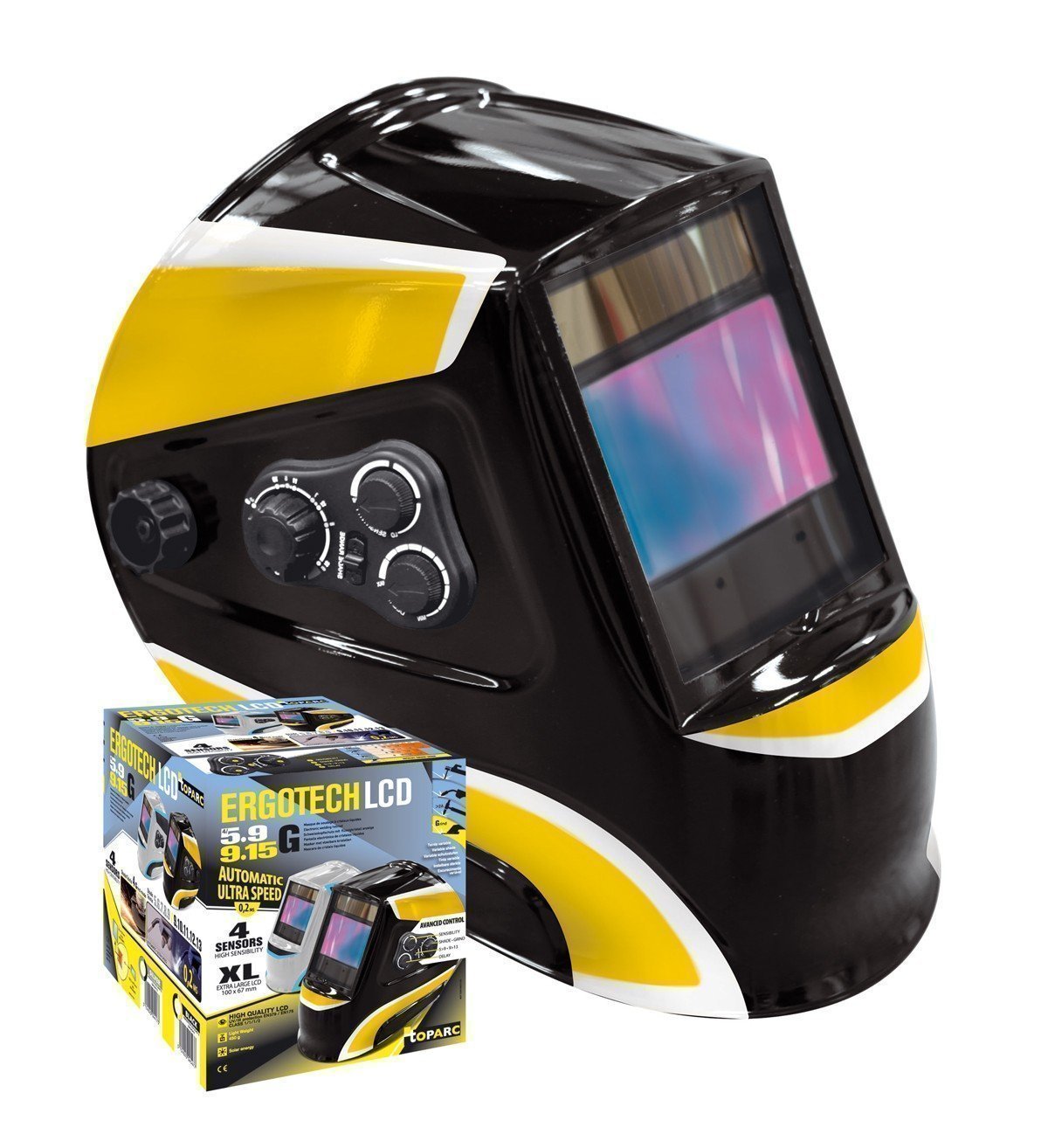 GYS Welding Helmet LCD Zeus 5-9/9-13 G Cosmic, 1 Piece, 044104, Yellow, 560 G - View #7