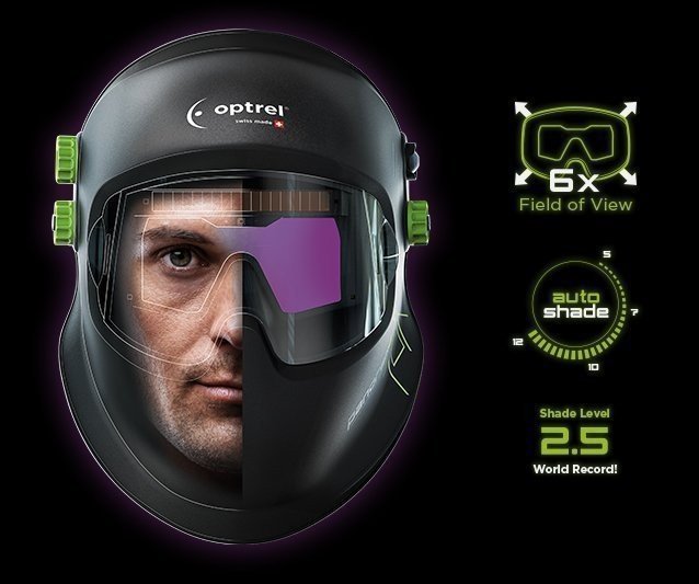 Casque De Soudeur Optrel Panoramaxx 1010.100 Quattro Avec IsoFit - Vision Panoramique, Protection Variable ShadeTronic 3/4-13 - Pour Soudage MIG, TIG, électrode, Plasma