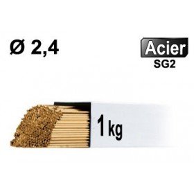 Baguettes métal d'apport TIG - ACIER - Ø 2,4 - Vrac 1kg