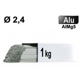 Baguettes métal d'apport TIG - ALU AlMg5 - Ø 2,4 - Vrac 1kg