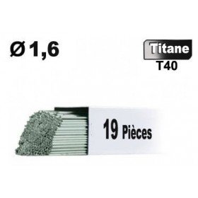 19 Baguettes métal d'apport TIG - TITANE T40 - Ø 1,6 - Vrac