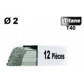 12 Baguettes métal d'apport TIG - TITANE T40 - Ø 2 - Vrac