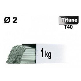 Baguettes métal d'apport TIG - TITANE T40 - Ø 2 - Etui de 1kg