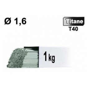 Baguettes métal d'apport TIG - TITANE T40 - Ø 1,6 - Etui de 1kg