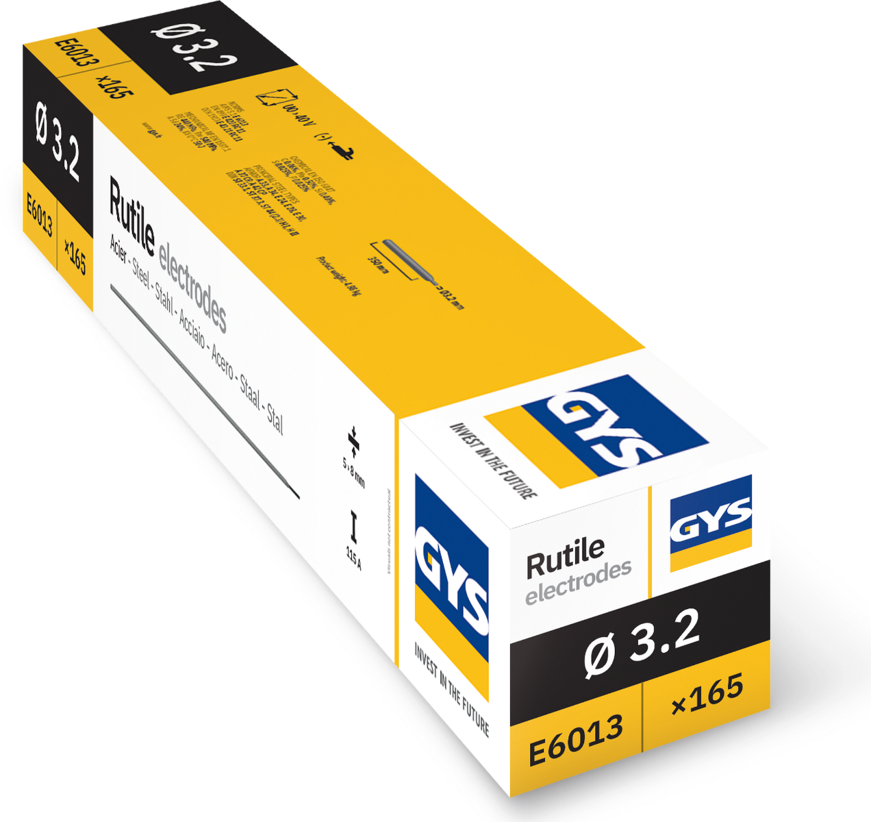 Électrodes ACIER rutiles - D 3,2 - ( 165 pièces )