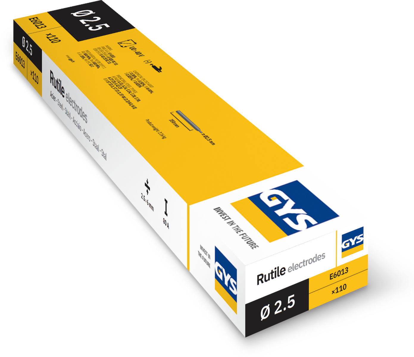 Électrodes ACIER rutiles - D 2,5 - ( 110 pièces )