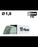 19 Baguettes métal d'apport TIG - TITANE T40 - Ø 1,6 - Vrac